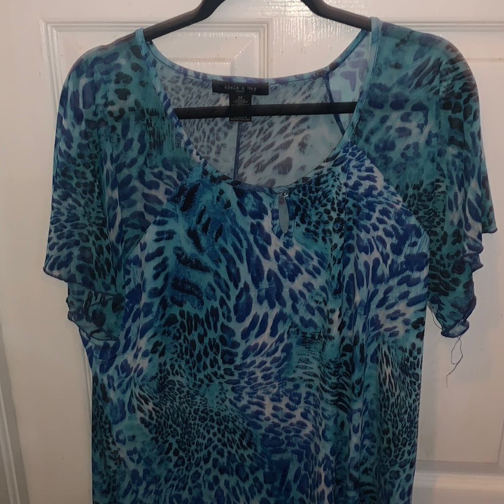 Adele & May Leopard Print Blouse Sz. 2X